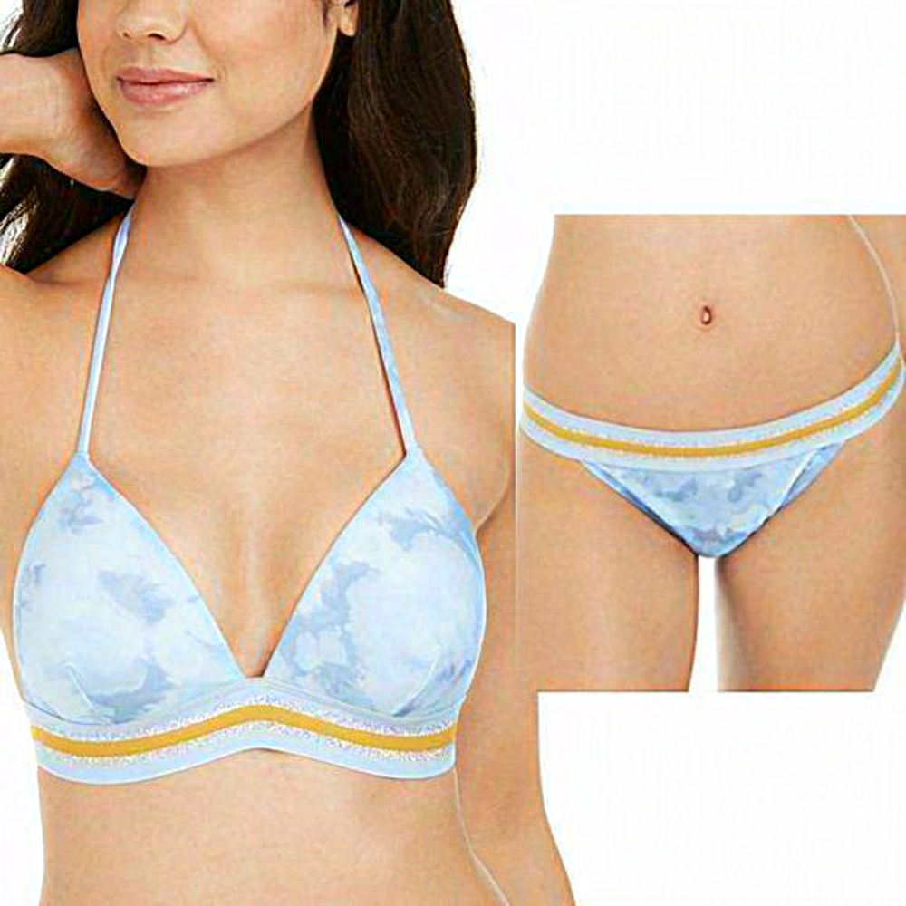 Hula Honey Hana Beach‎ Tie-Dye Banded Bikini Set Blue XL